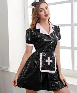 Alternative view of Halloween Cosplay Stage Uniform Set Nurse Skirt