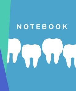 Dental Gifts Blue Green and Purple Notebook with Teeth Design Blank Lined Journal by Happimola