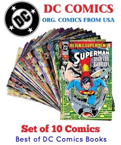 Set of 10 Comics Books by DC | Batman, Superman, Justice League, Titans, Green Lantern | Assorted Collection