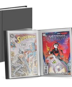 Dunwell Comic Book Storage Album - For Current, Silver Age, Regular Comics Bagged and Boarded, Binder with 6 Super Heavyweight Sleeves, Clear View Cover and Spine, Acid-Free, Gift for Comic Collectors