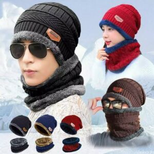 New Stylish Cotton Beanie Full Set – 2 Piece Cap + Neck Warmer