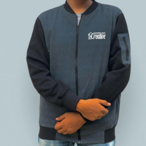 New Winter Collection Charcoal Grey “Be Creative” Printed Zipper Jacket for Men & Boys – French Fleece, Premium Quality, Stylish & Comfortable Winter Wear - Extra Large
